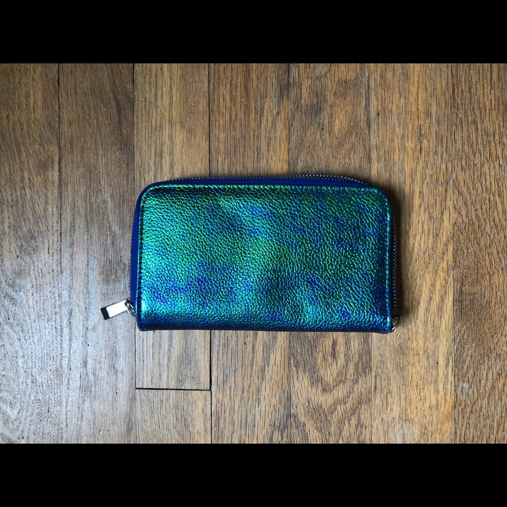 mermaid metallic zipper wallet